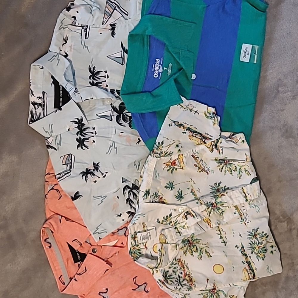 LOT OF 4 BOYS FUN SUMMER SHIRTS